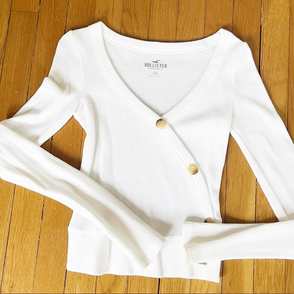 Holister long sleeve top white XS - Picture 2 of 8